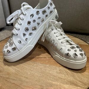 Azelea Wang  Crystal-Embellished Platform Sneakers.